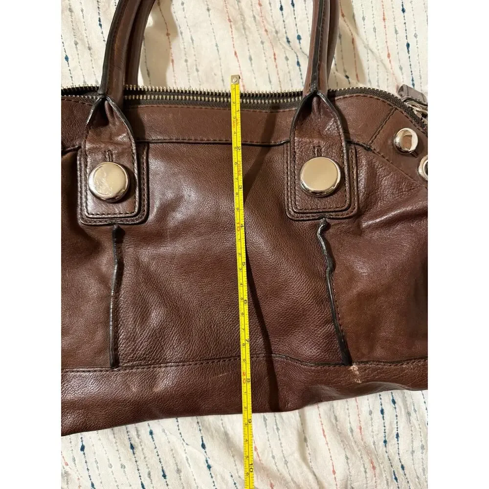 Banana Republic Vintage Brown Leather Shoulder Satchel Bag Purse w/ Dust Bag Y2K